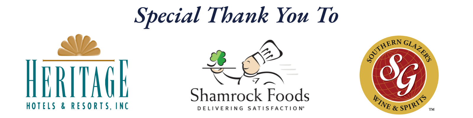 Heritage Hotels, Shamrock Foods and Southern Wine and Sprits logo